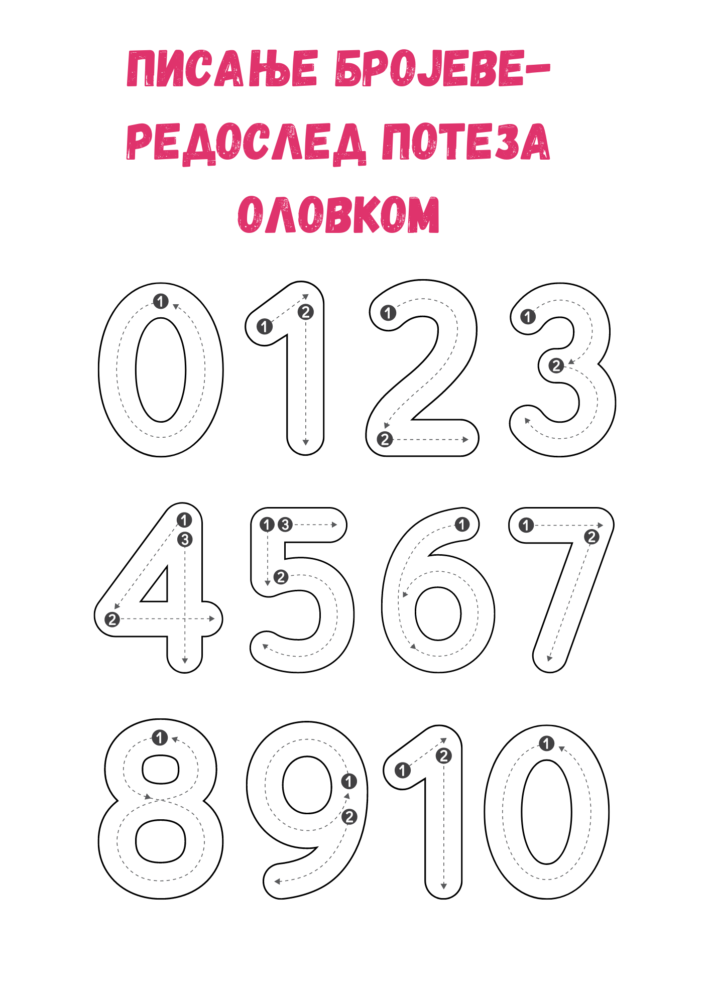 Preuzmite besplatno PDF meterijal- Učimo da pišemo brojeve