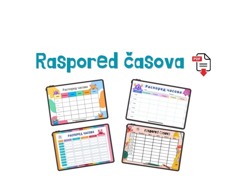 Besplatni rasporedi časova za štampu – ćirilica i latinica